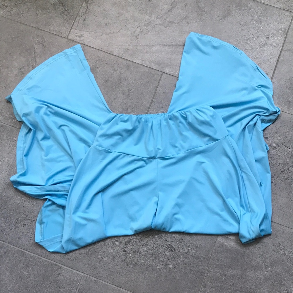 Light blue harem capris